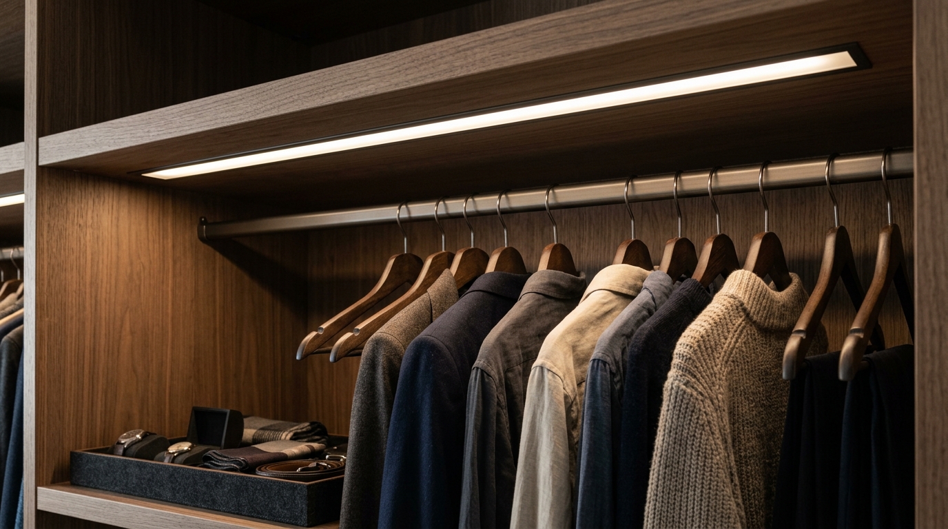 Iluminação para closet: como escolher a luz ideal para enxergar melhor roupas, cores e detalhes